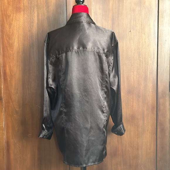Kenneth Cole Black Satin Shirt XXL - Picture 4 of 13